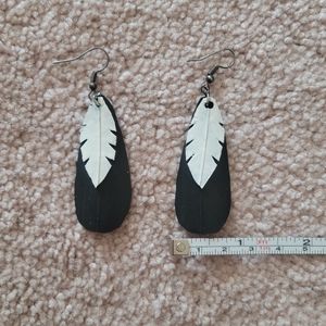 Rubber Feather Earrings